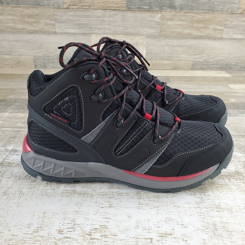 Propet Veymont Mens Hiking Boots Sz 11.5 3E Black Red Waterproof Lace Up Sneaker